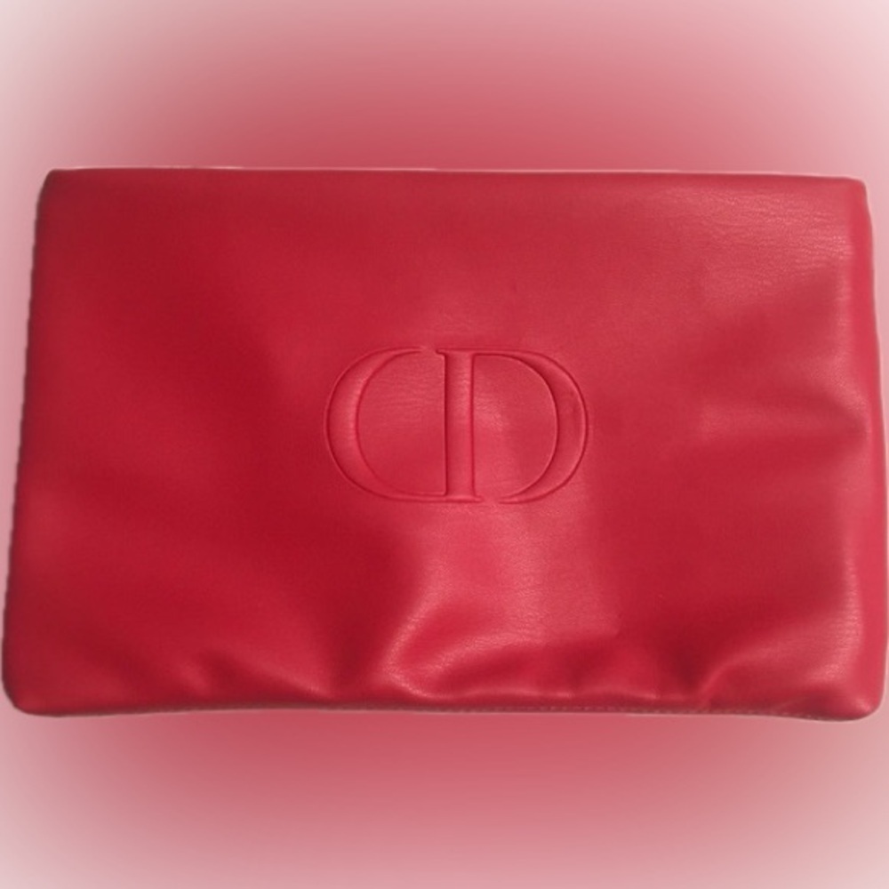Dior Logo Red & Pink Cosmetic Trousse clutch NWT Christian Dior - Picture 3 of 5
